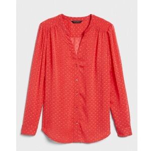 Banana Republic swiss dot semi-sheer blouse